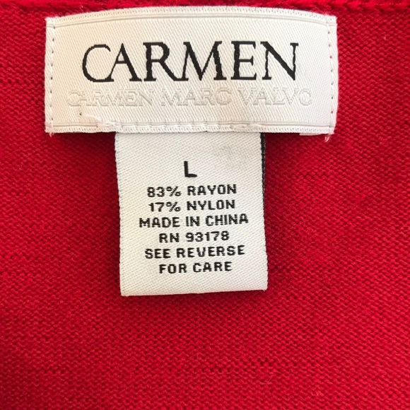 Carmen Marc Volvo red large open cardigan - Picture 4 of 8